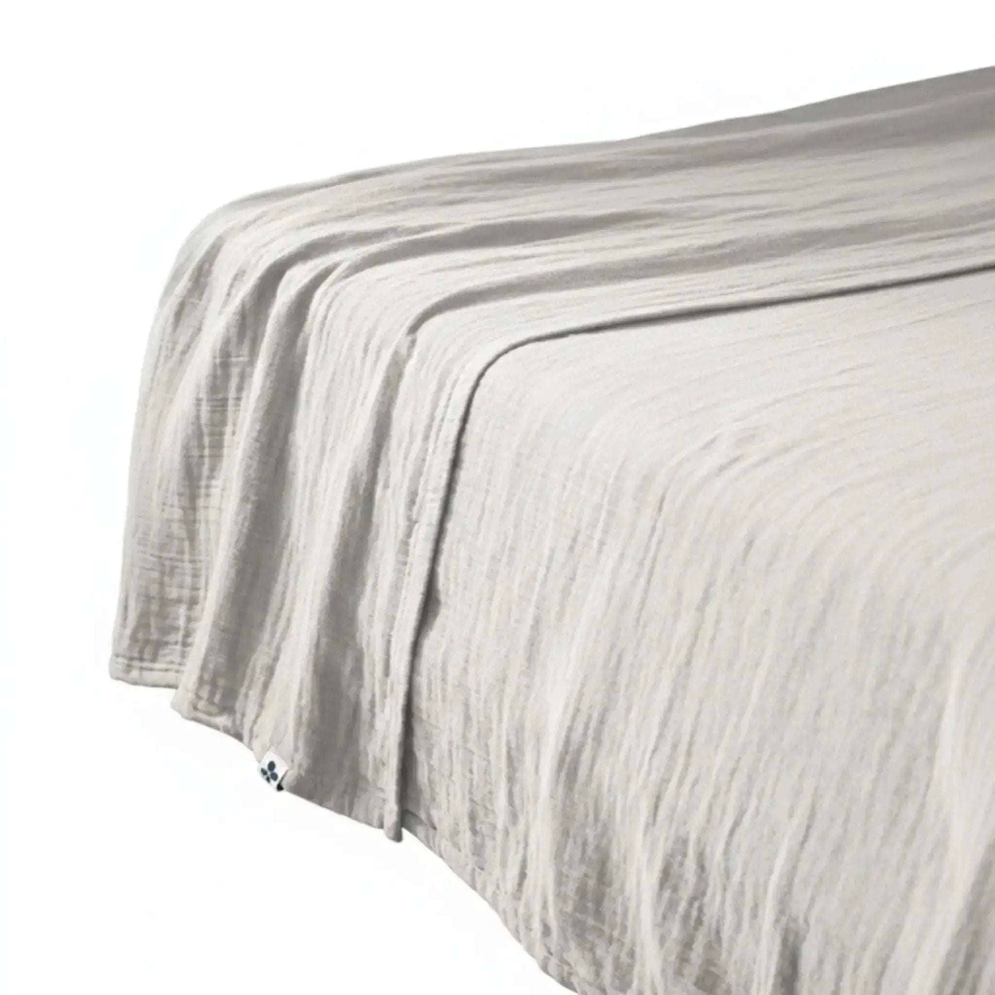 Drap plat Gaze de coton unie GAÏA Nuage by L'effet papillon