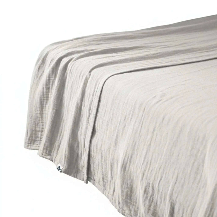 Drap plat Gaze de coton unie GAÏA Nuage by L'effet papillon
