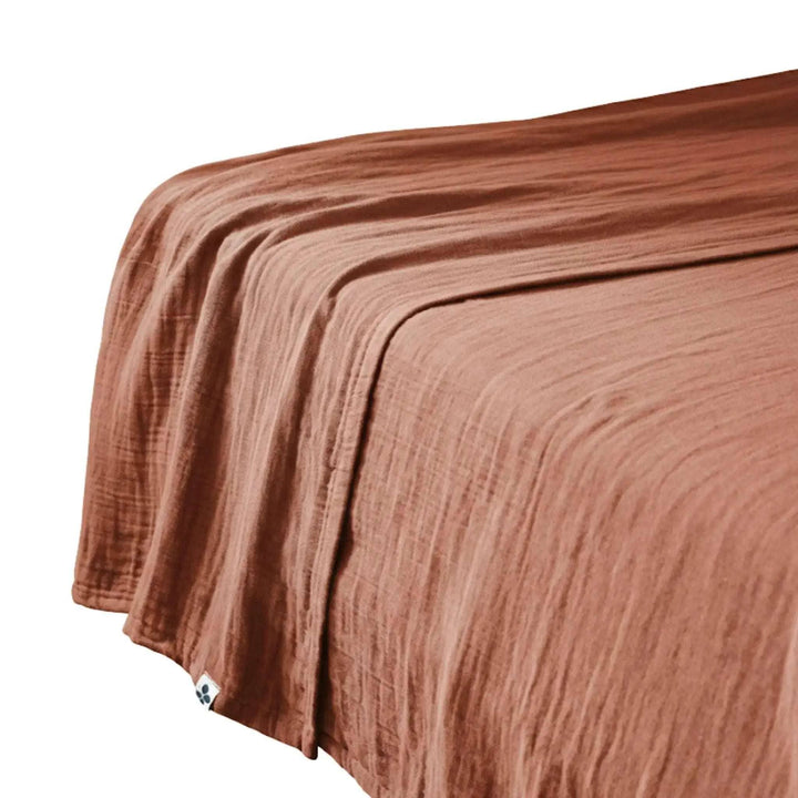 Drap plat Gaze de coton unie GAÏA Terracotta by L'effet papillon