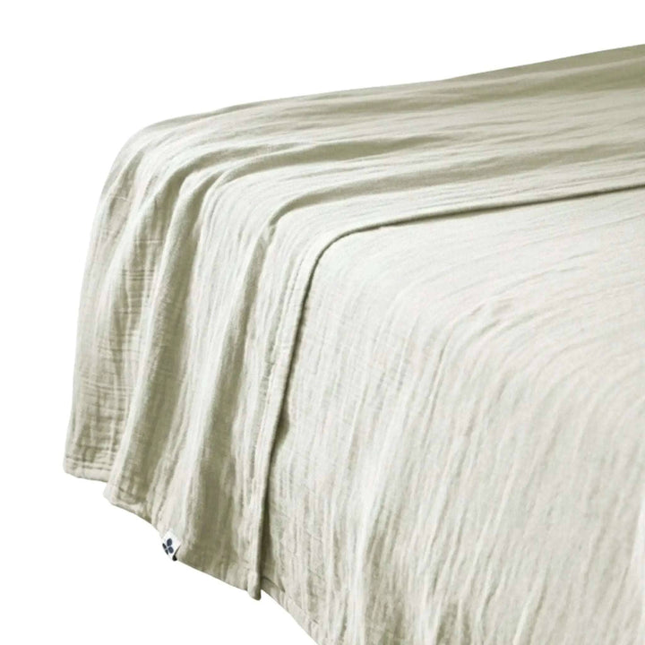Drap plat Gaze de coton unie GAÏA Vert d'eau by L'effet papillon