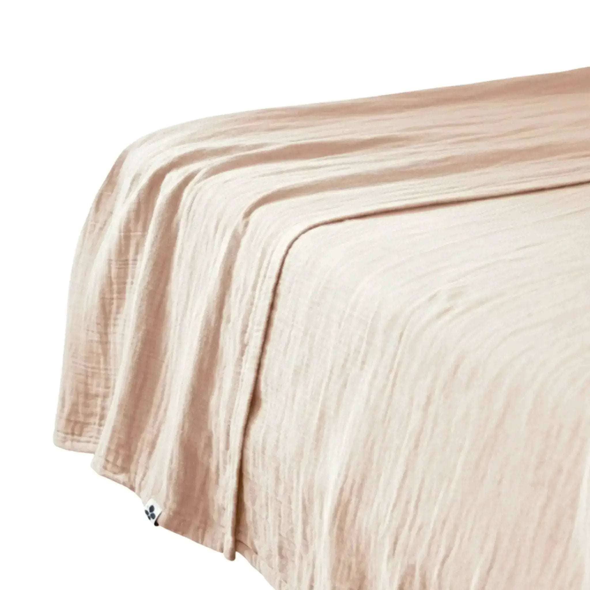 Drap plat Gaze de coton unie GAÏA Guimauve by L'effet papillon