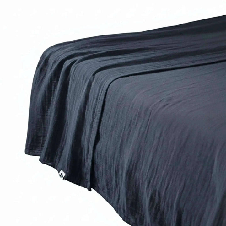 Drap plat Gaze de coton unie GAÏA Minuit by L'effet papillon