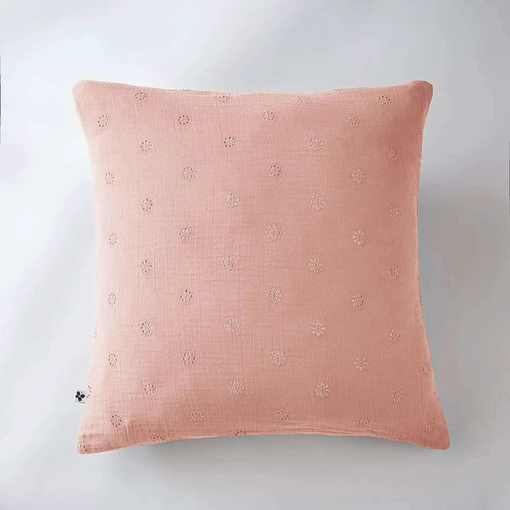 Taie d'oreiller Gaze de coton GAÏA BOHO Rose pêche by L'effet papillon