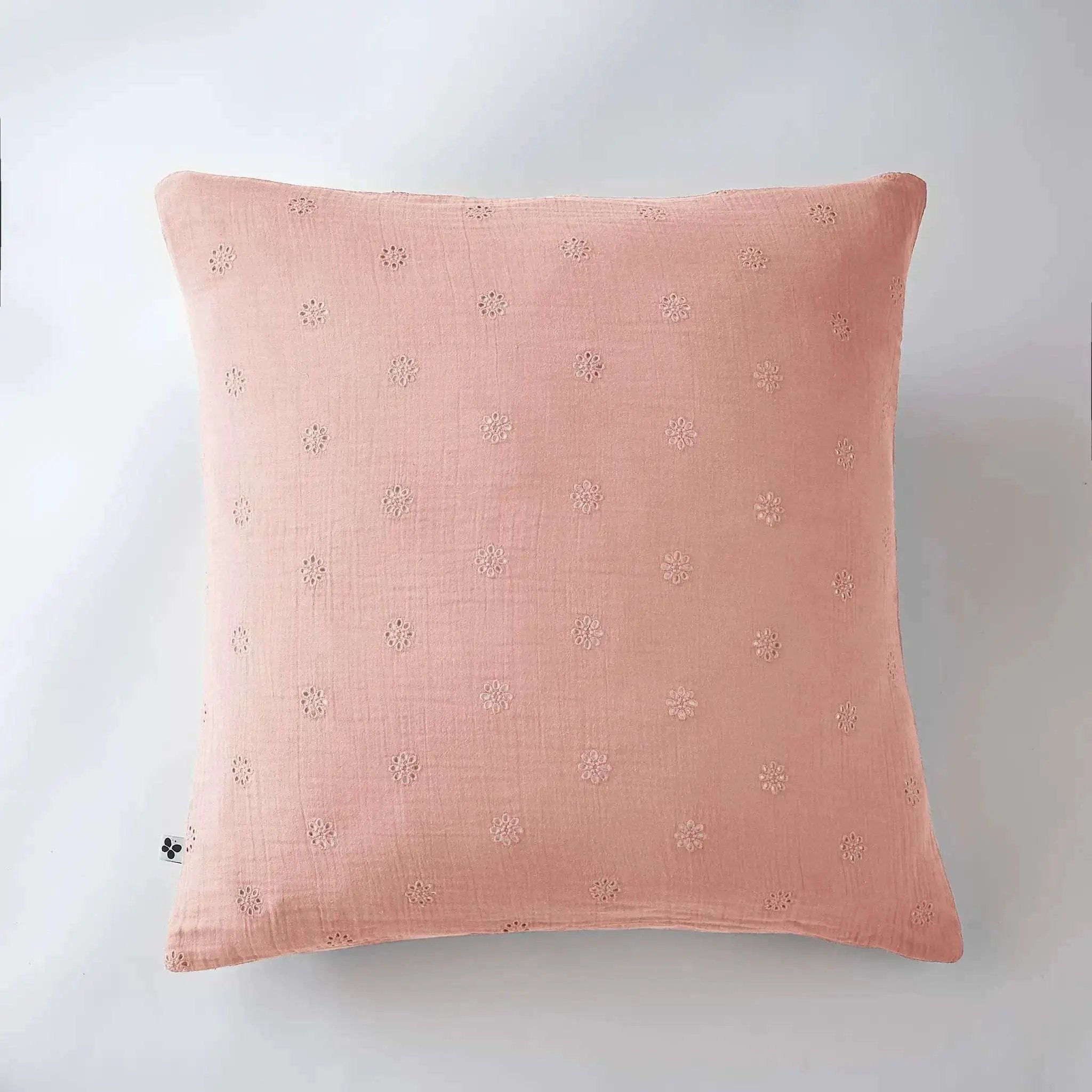 Taie d'oreiller Gaze de coton GAÏA BOHO Rose pêche by L'effet papillon