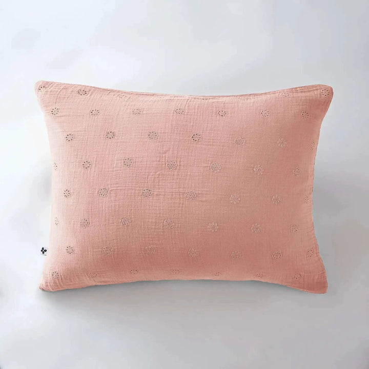Taie d'oreiller Gaze de coton GAÏA BOHO Rose pêche by L'effet papillon