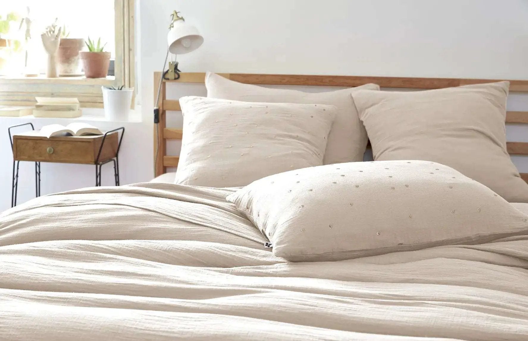 Taie d'oreiller Gaze de coton GAÏA CHIC Pampa by L'effet papillon