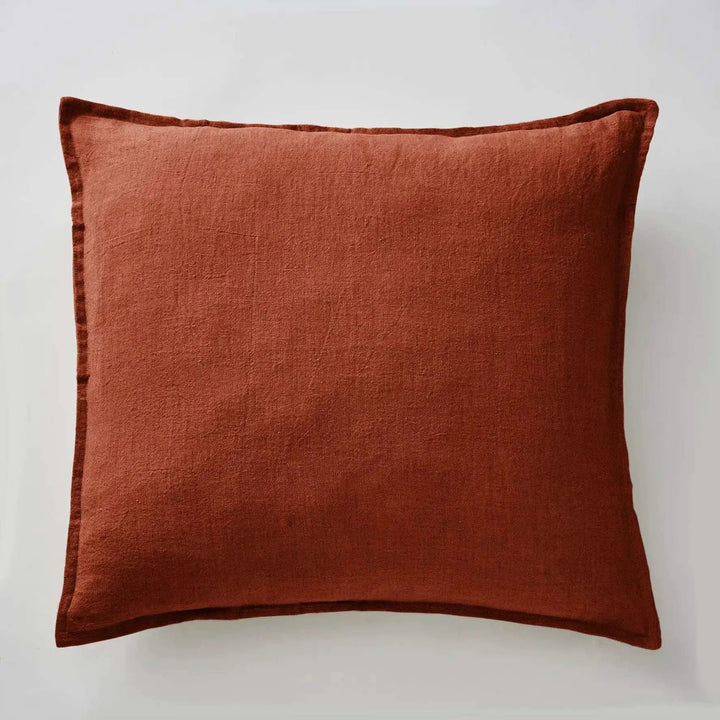 Taie d'oreiller 60 x 60 cm Lin lavé SOLINE Paprika by L'effet papillon