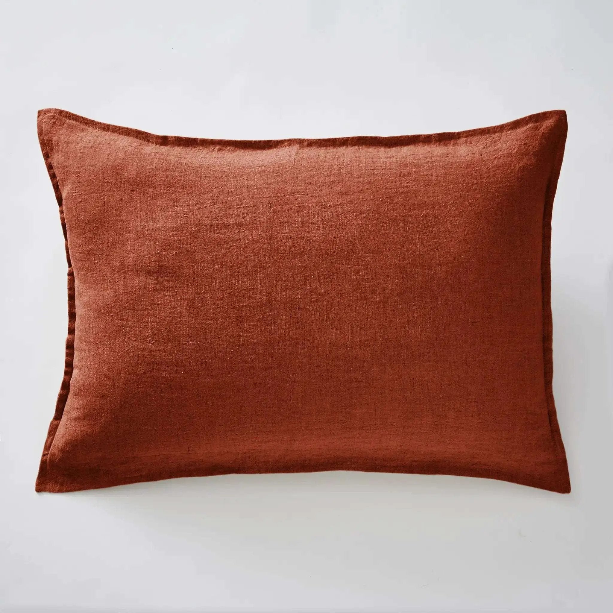 Taie d'oreiller 50 x 70 cm Lin lavé SOLINE Paprika by L'effet papillon