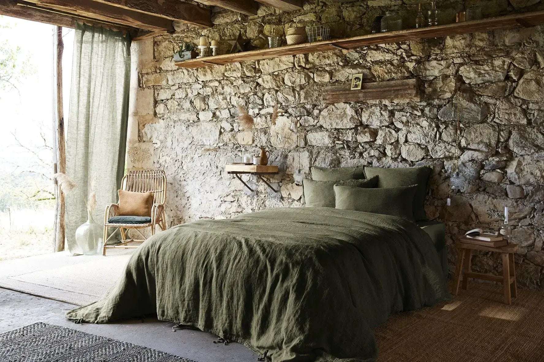 Housse de couette Lin lavé SOLINE Thym by L'effet papillon