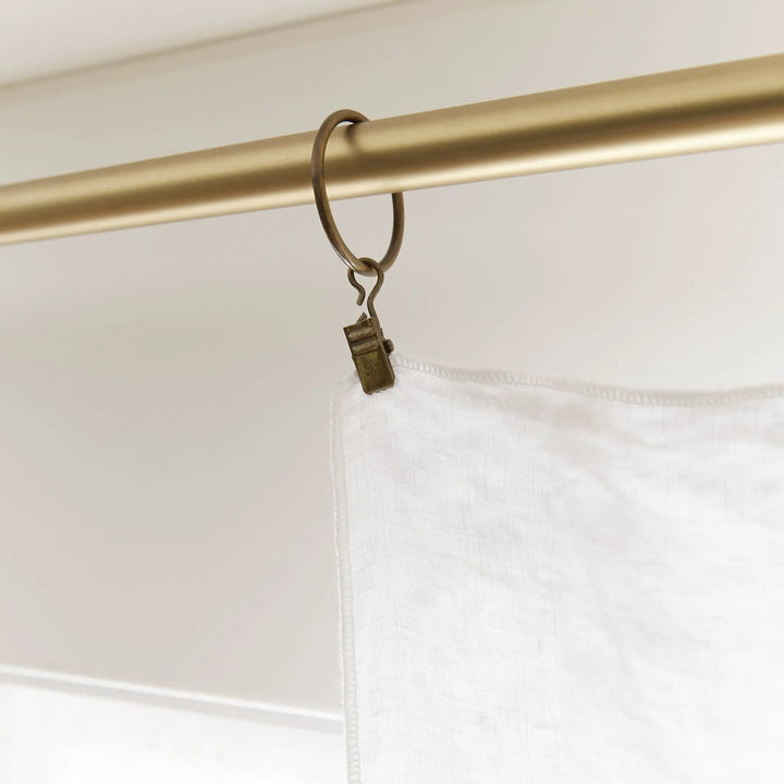 Rideau ajustable + 8 anneaux pince 140 x 270 cm Lin lavé SOLINE Craie by L'effet papillon