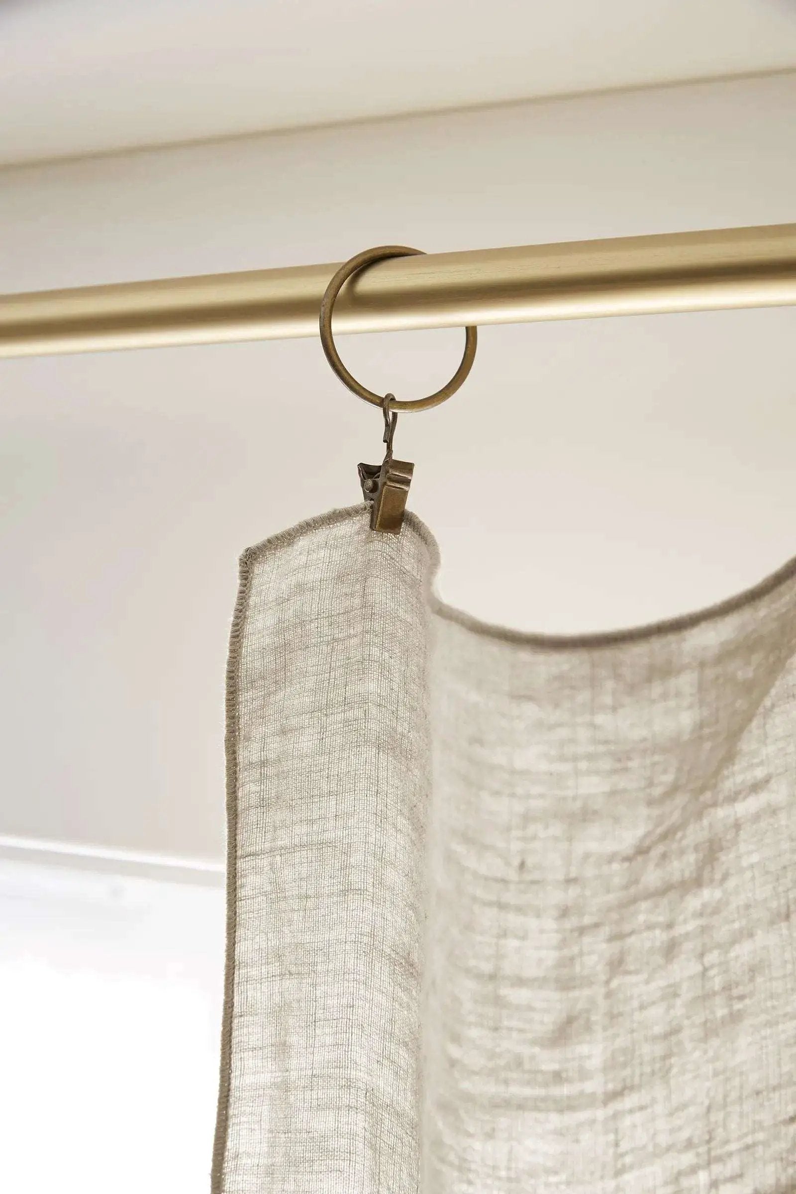 Rideau ajustable + 8 anneaux pince 140 x 270 cm Lin lavé SOLINE Sable by L'effet papillon