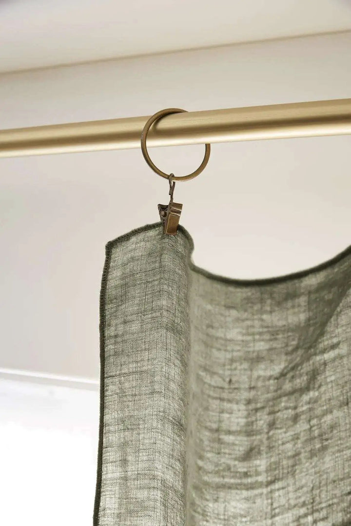 Rideau ajustable + 8 anneaux pince 140 x 270 cm Lin lavé SOLINE Thym by L'effet papillon