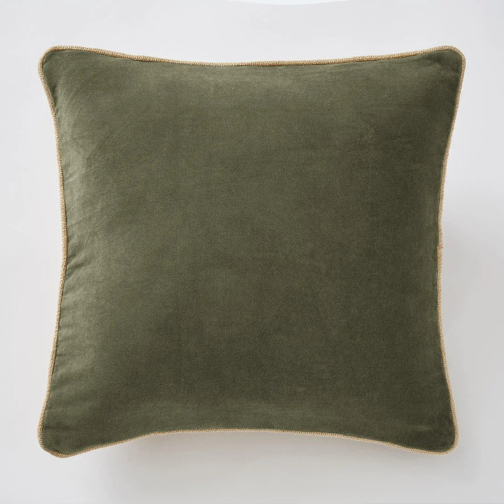 Coussin déhoussable 45 x 45 cm Velours de coton CÉSAR Thym by L'effet papillon