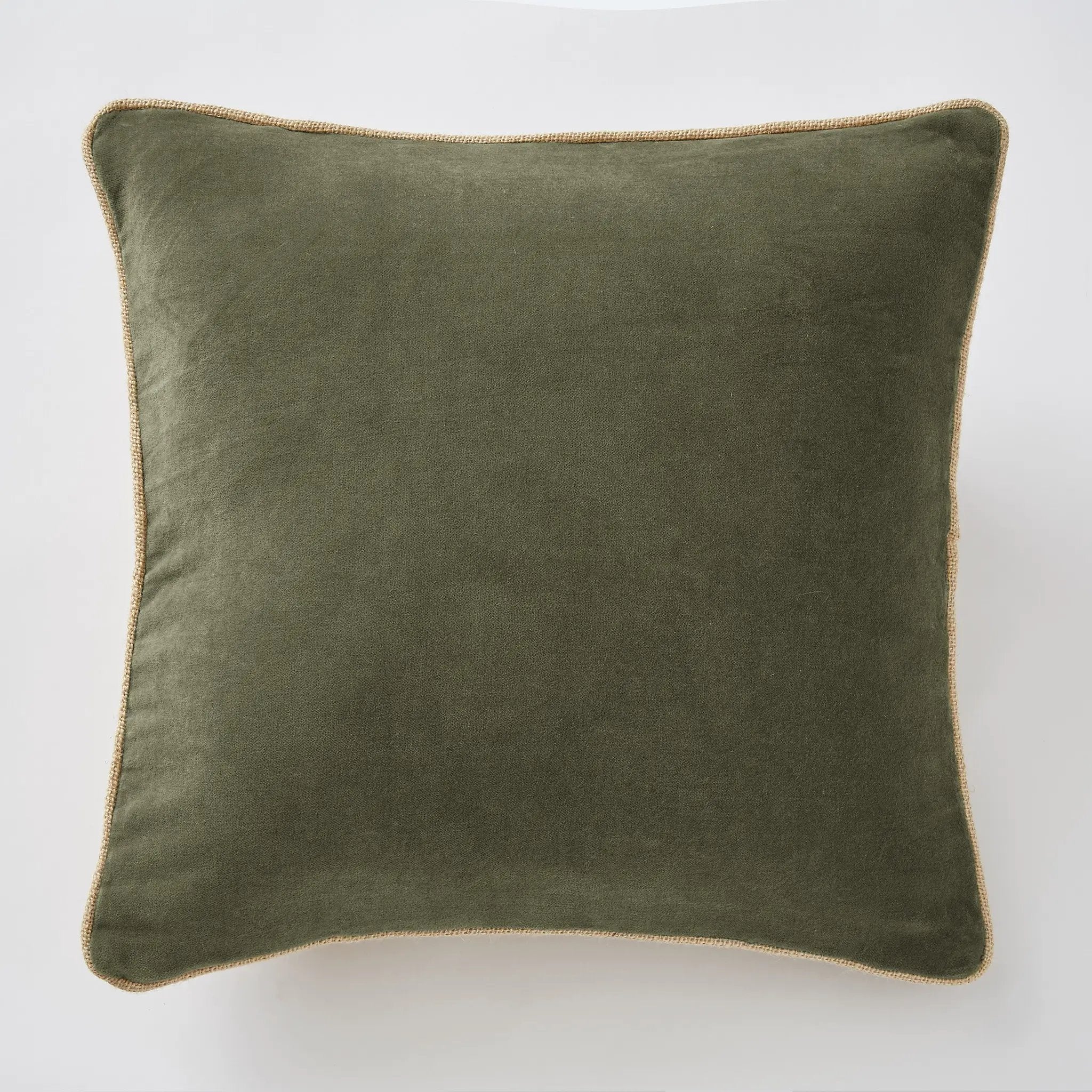 Coussin déhoussable 45 x 45 cm Velours de coton CÉSAR Thym by L'effet papillon