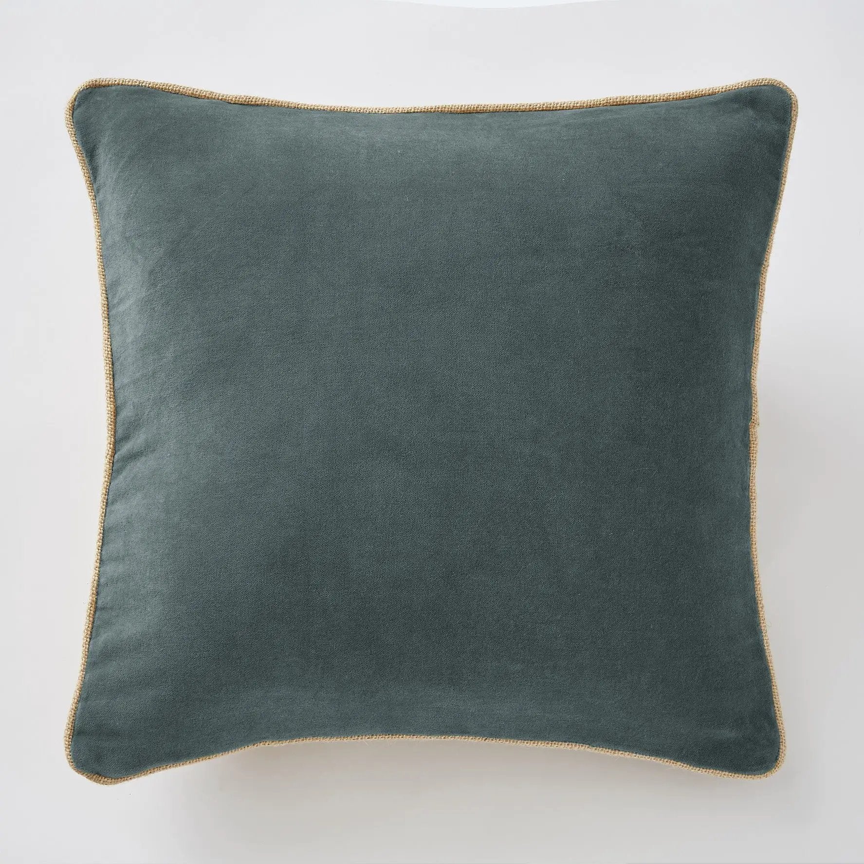 Coussin déhoussable 45 x 45 cm Velours de coton CÉSAR Ardoise by L'effet papillon