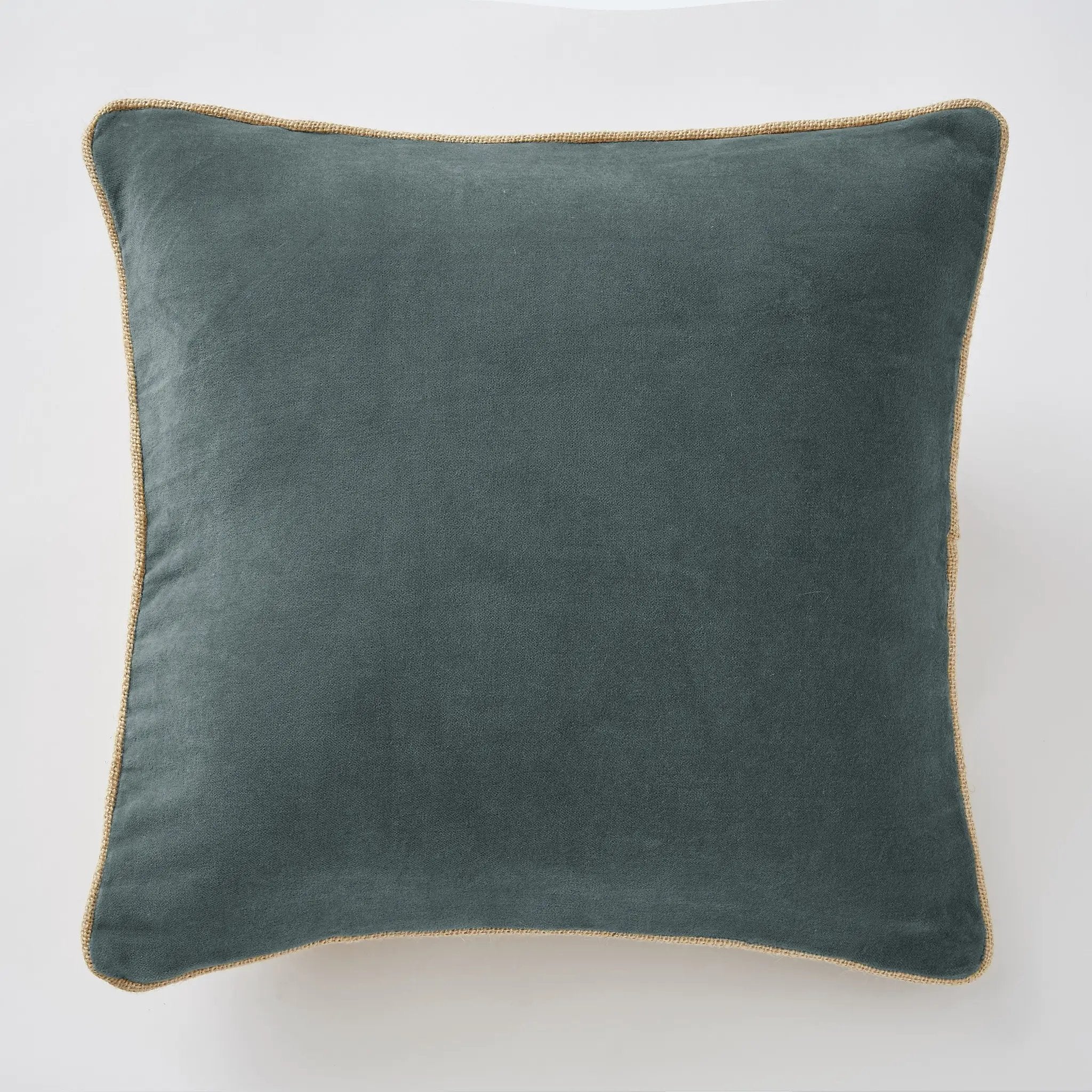 Coussin déhoussable 45 x 45 cm Velours de coton CÉSAR Ardoise by L'effet papillon