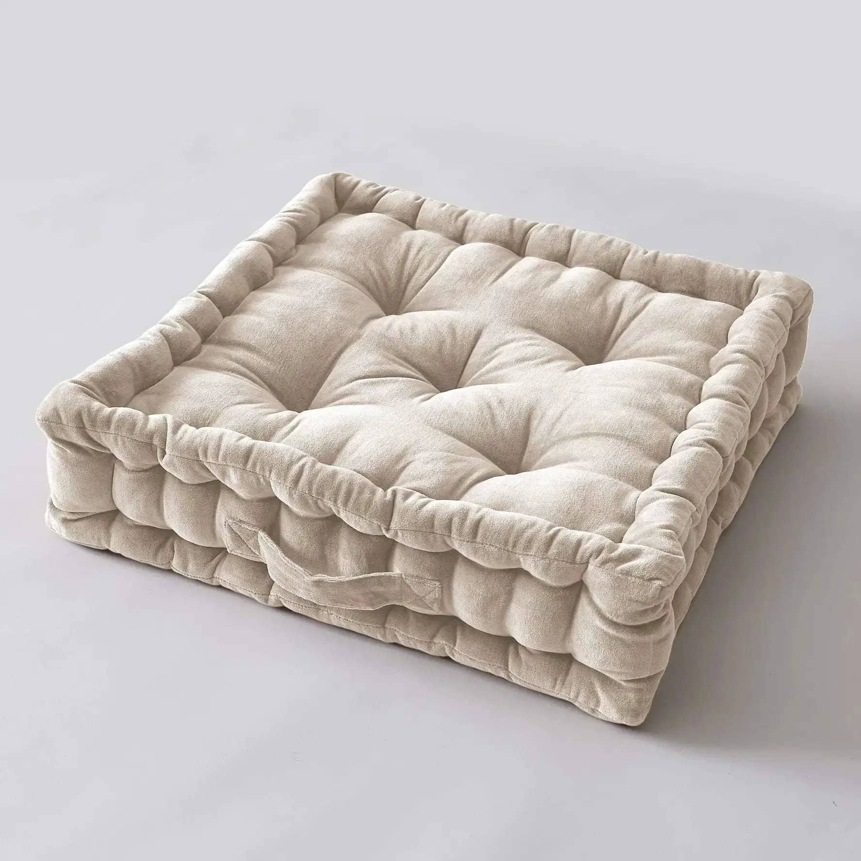 Coussin de sol 50 x 50 x 10 cm Velours de coton CÉSAR Pampa by L'effet papillon