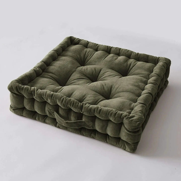 Coussin de sol 50 x 50 x 10 cm Velours de coton CÉSAR Thym by L'effet papillon