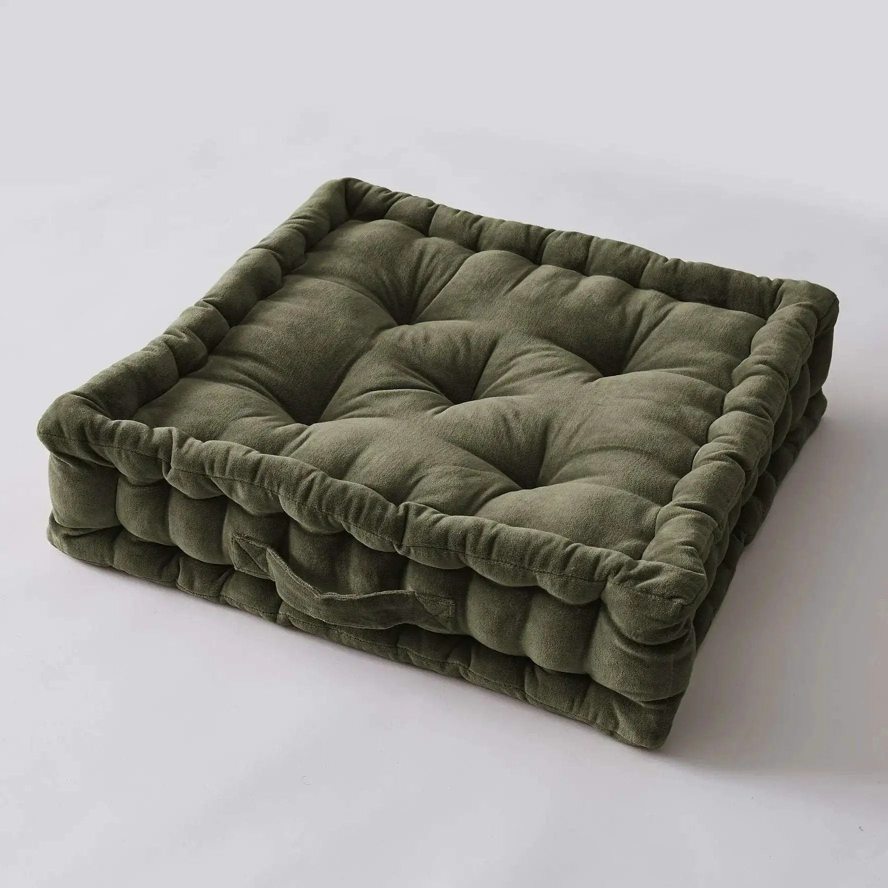 Coussin de sol 50 x 50 x 10 cm Velours de coton CÉSAR Thym by L'effet papillon