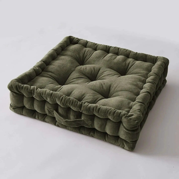 Coussin de sol 50 x 50 x 10 cm Velours de coton CÉSAR Thym by L'effet papillon