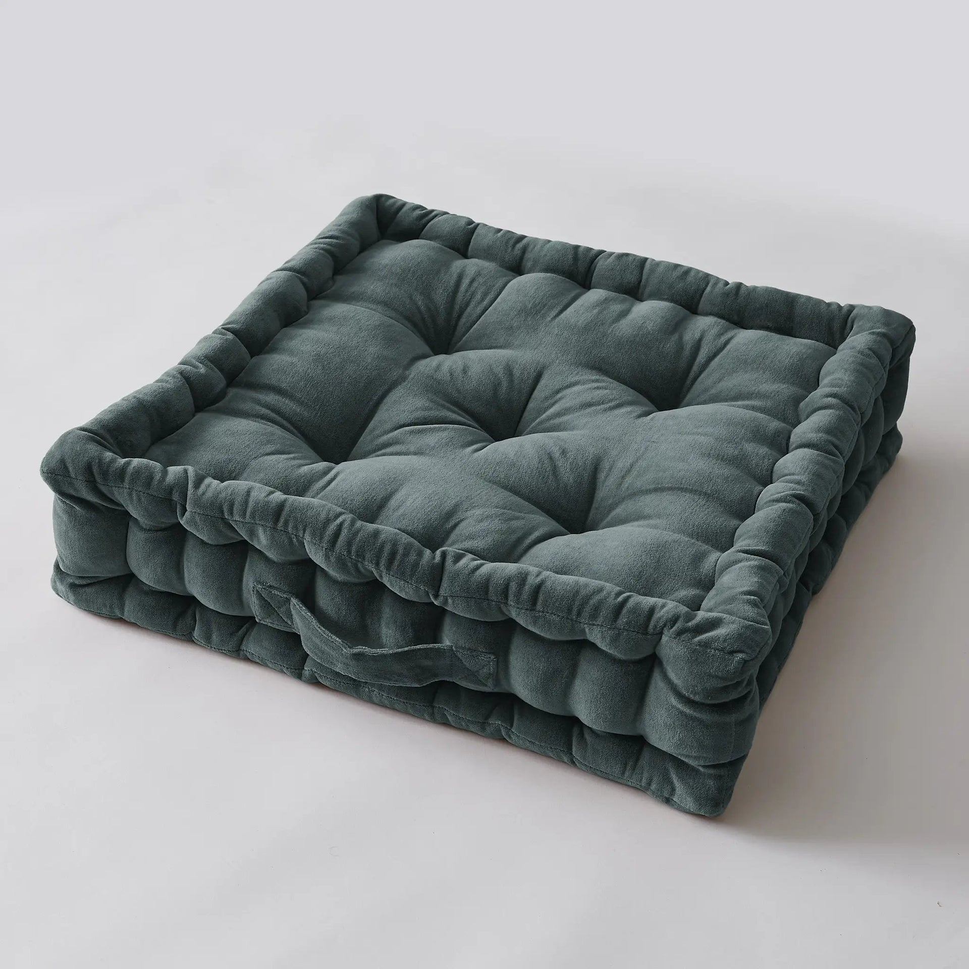Coussin de sol 50 x 50 x 10 cm Velours de coton CÉSAR Ardoise by L'effet papillon