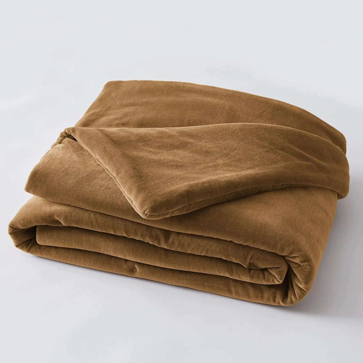 Bout de lit 90 x 200 cm Velours de coton CÉSAR Camel by L'effet papillon
