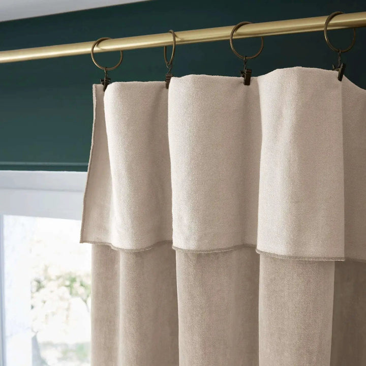Rideau ajustable + 8 anneaux pince 140 x 270 cm Velours de coton CÉSAR Pampa by L'effet papillon