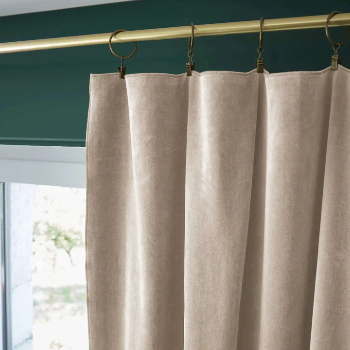 Rideau ajustable + 8 anneaux pince 140 x 270 cm Velours de coton CÉSAR Pampa by L'effet papillon