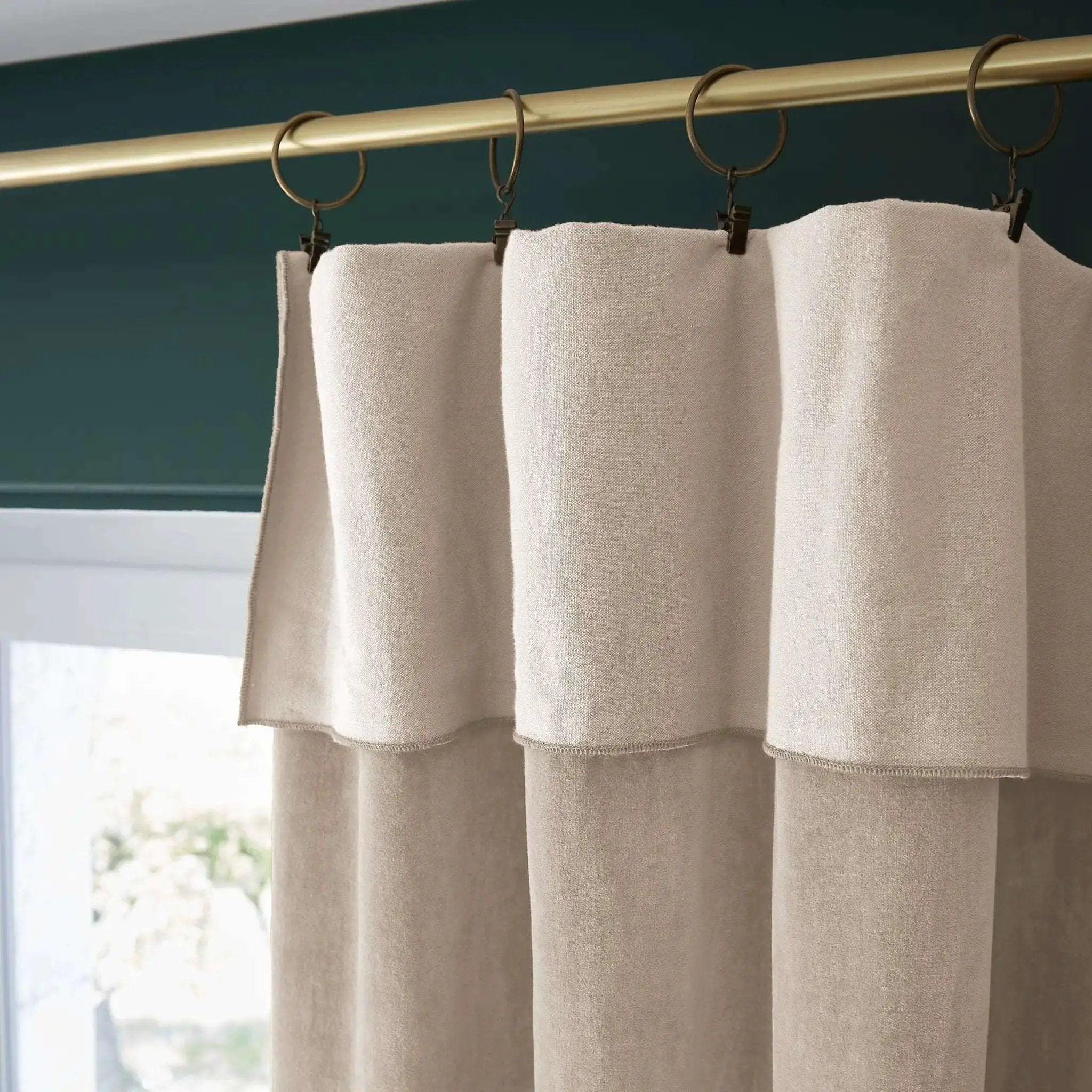 Rideau ajustable + 8 anneaux pince 140 x 270 cm Velours de coton CÉSAR Pampa by L'effet papillon