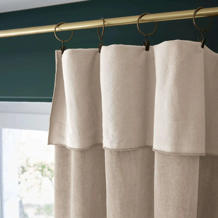 Rideau ajustable + 8 anneaux pince 140 x 270 cm Velours de coton CÉSAR Pampa by L'effet papillon