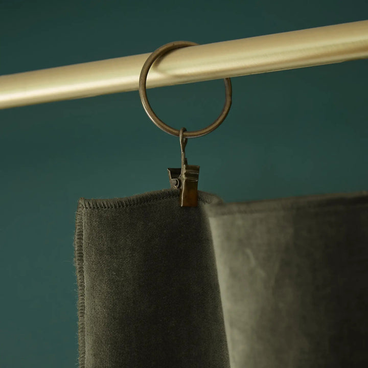 Rideau ajustable + 8 anneaux pince 140 x 270 cm Velours de coton CÉSAR Thym by L'effet papillon