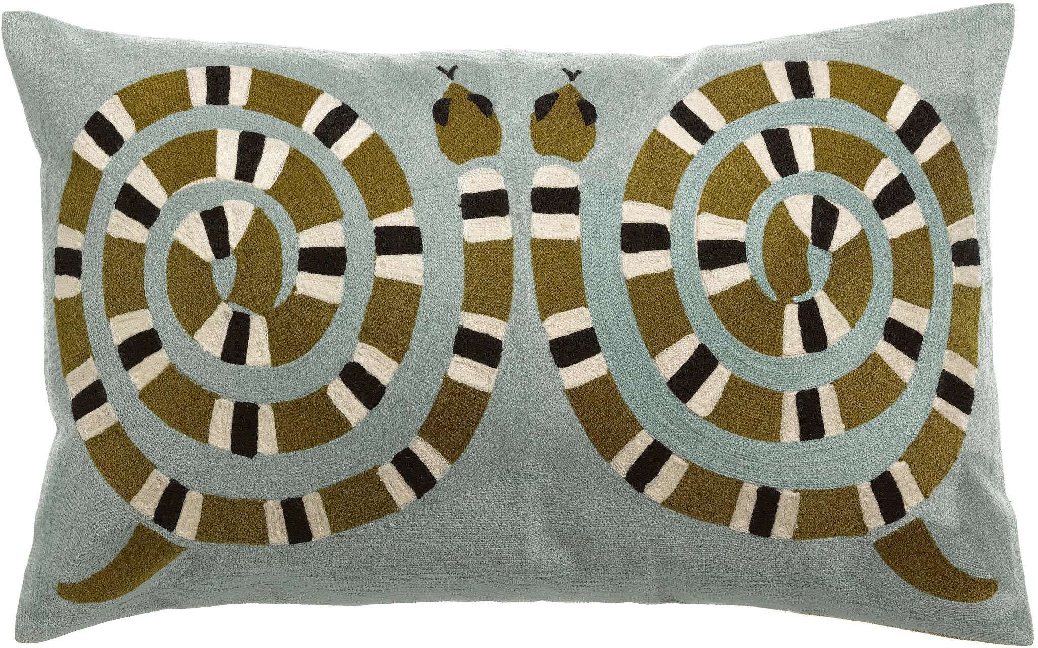 Coussin brodé Yoka Jaune by Vivaraise
