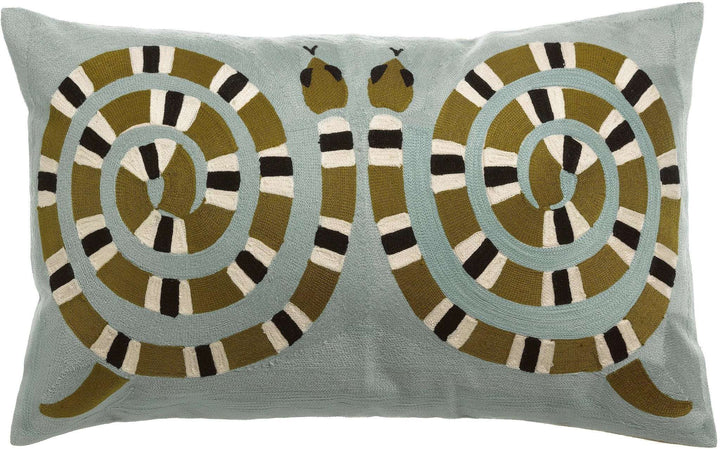 Coussin brodé Yoka Jaune by Vivaraise