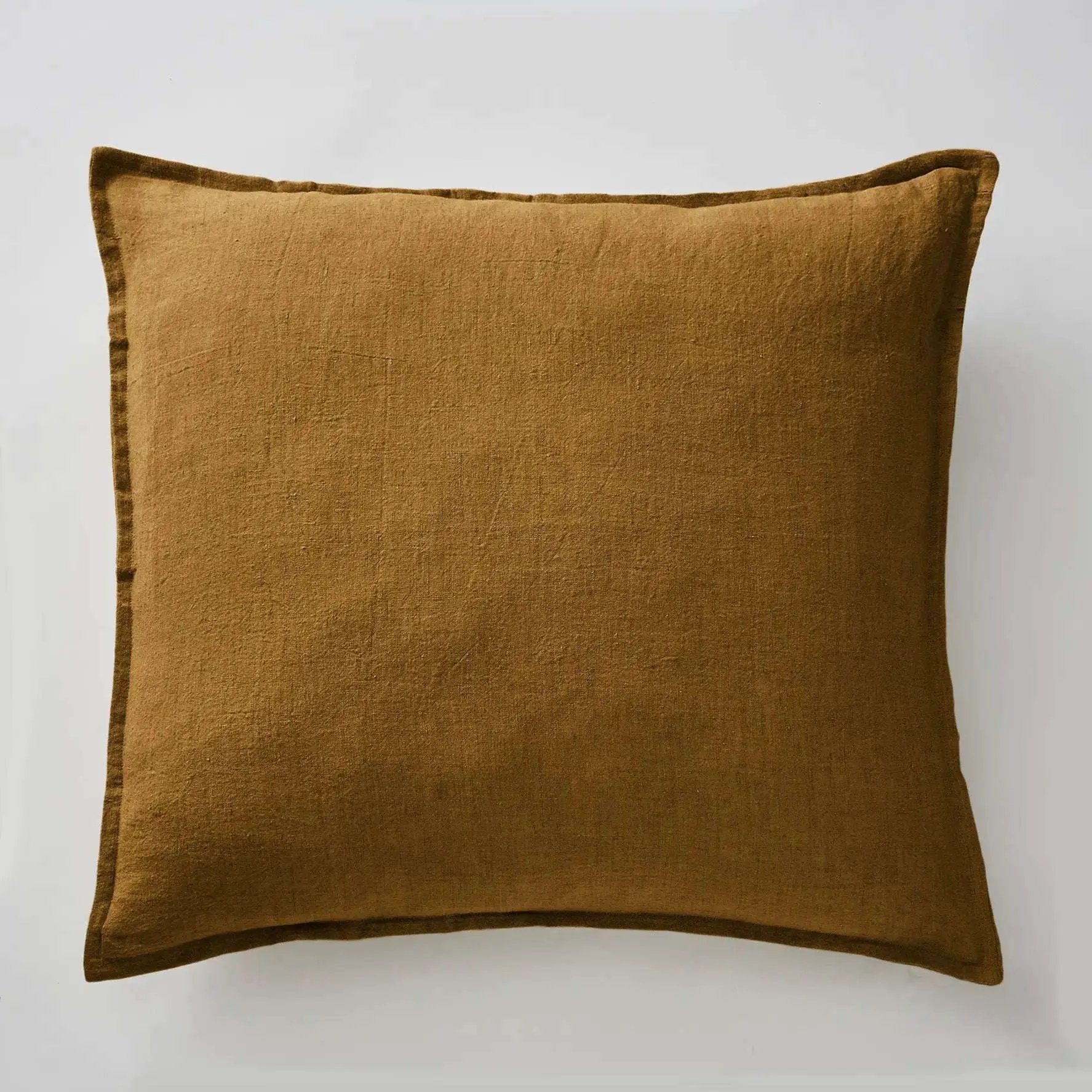 Taie d'oreiller 60 x 60 cm Lin lavé SOLINE Caramel by L'effet papillon
