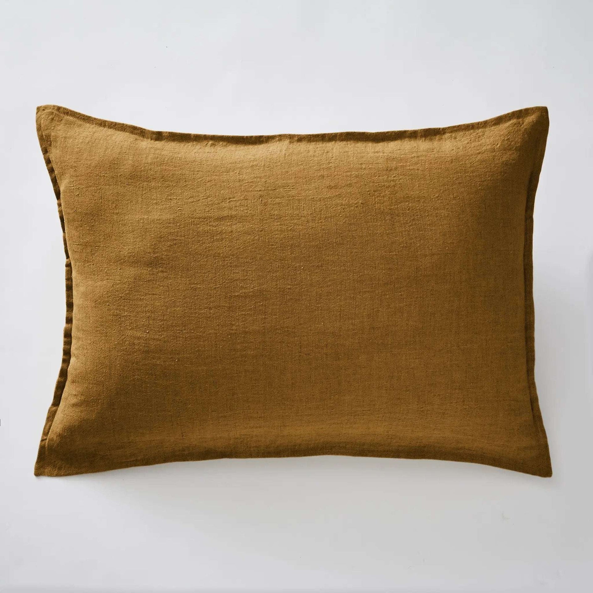 Taie d'oreiller 50 x 70 cm Lin lavé SOLINE Caramel by L'effet papillon