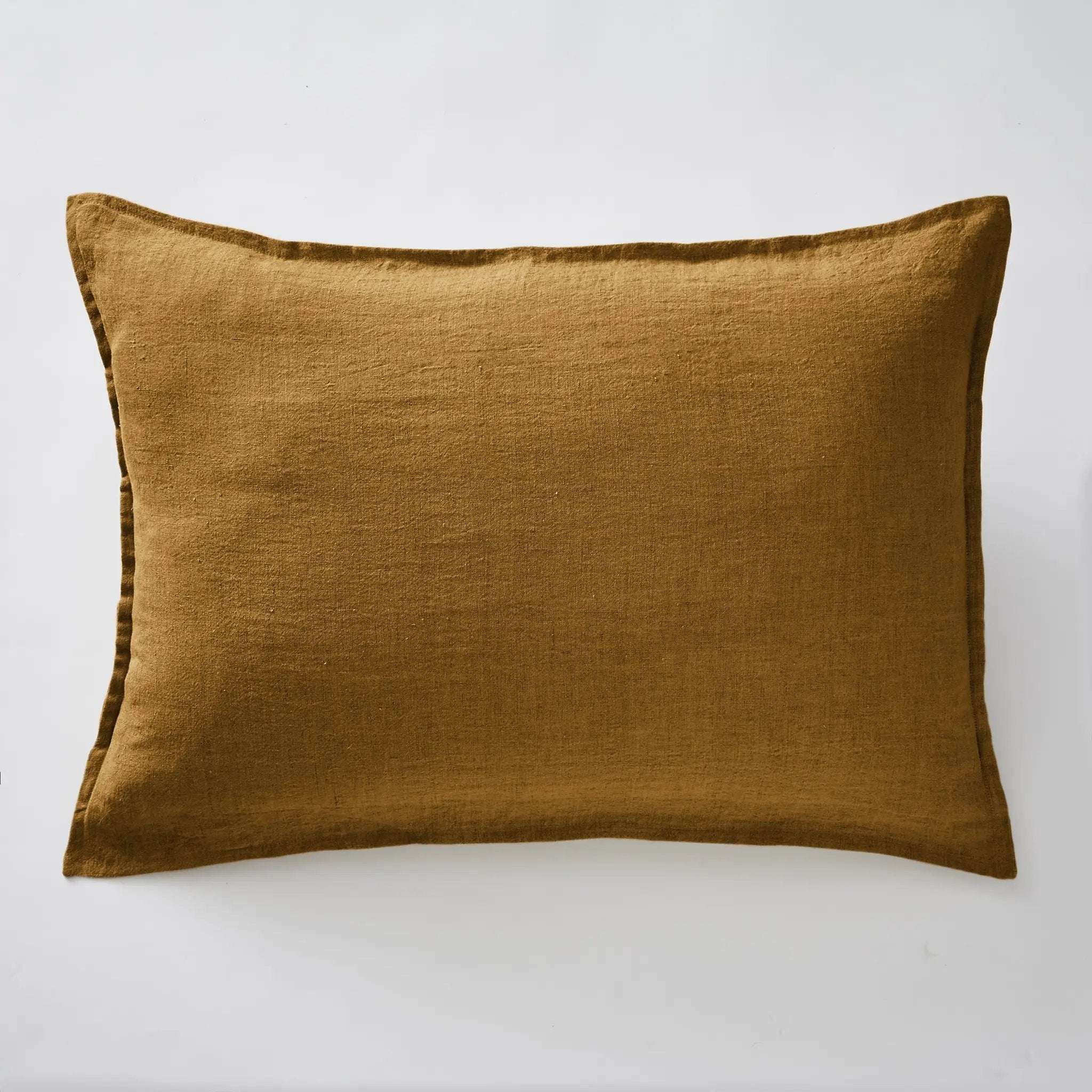 Taie d'oreiller 50 x 70 cm Lin lavé SOLINE Caramel by L'effet papillon