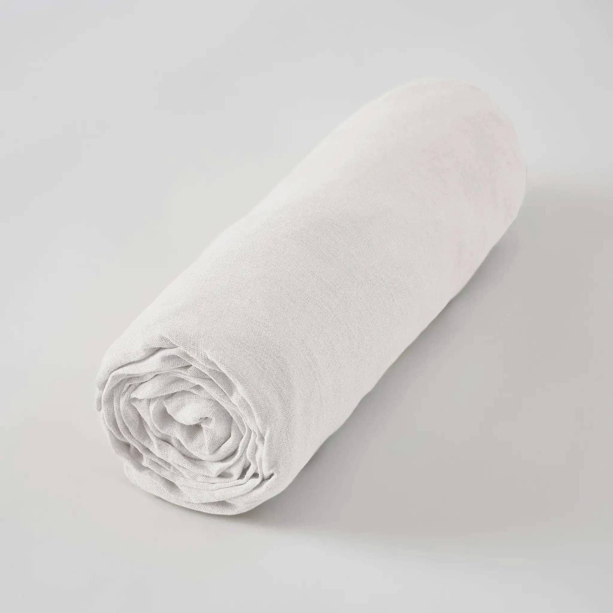 Drap housse Lin lavé SOLINE Craie by L'effet papillon