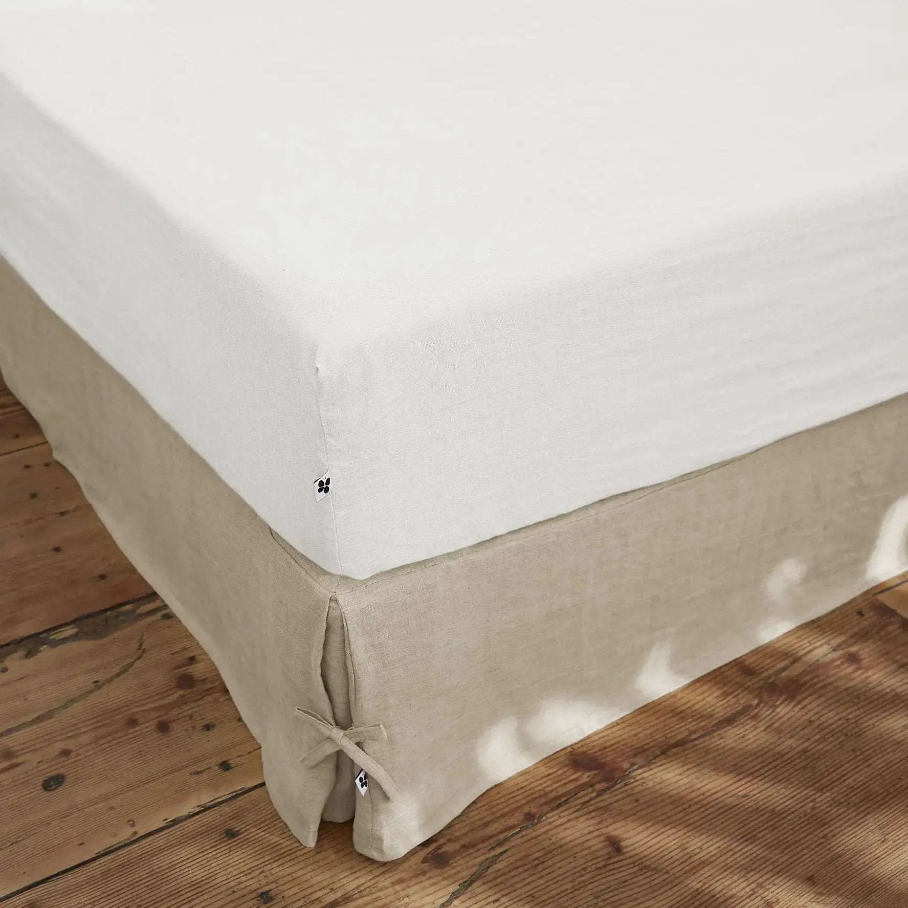 Drap housse Lin lavé SOLINE Craie by L'effet papillon