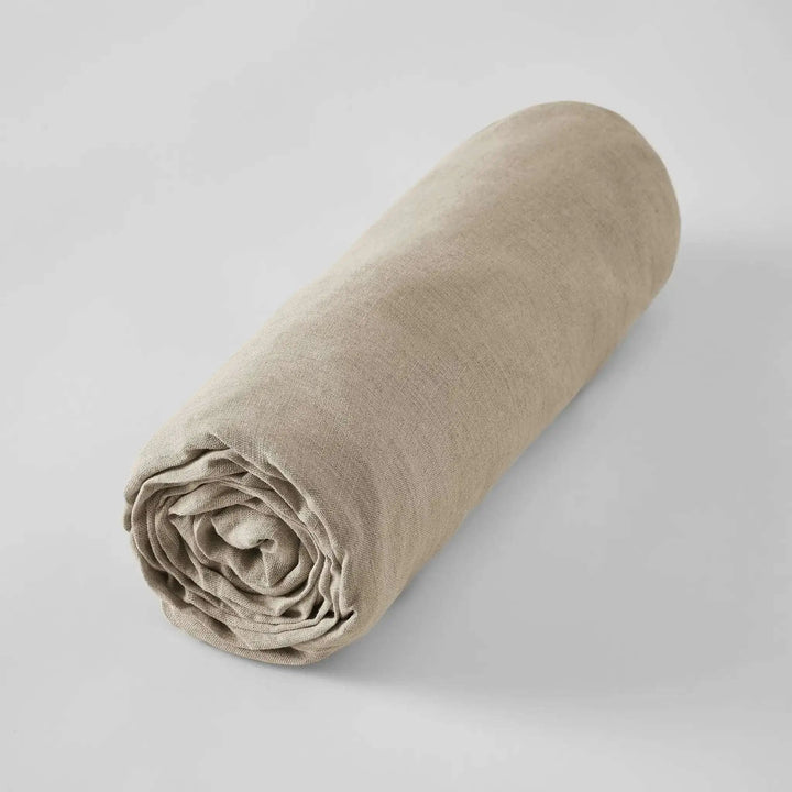 Drap housse Lin lavé SOLINE Sable by L'effet papillon