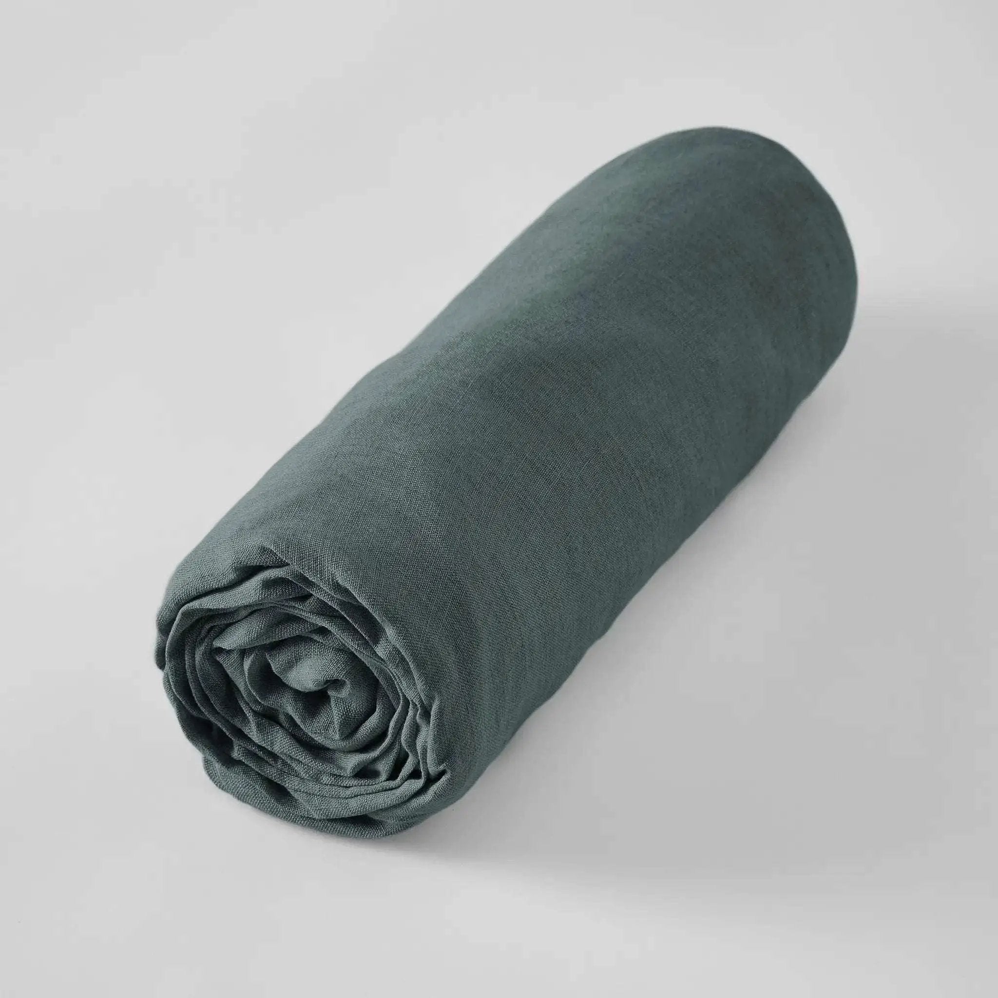Drap housse Lin lavé SOLINE Ardoise by L'effet papillon