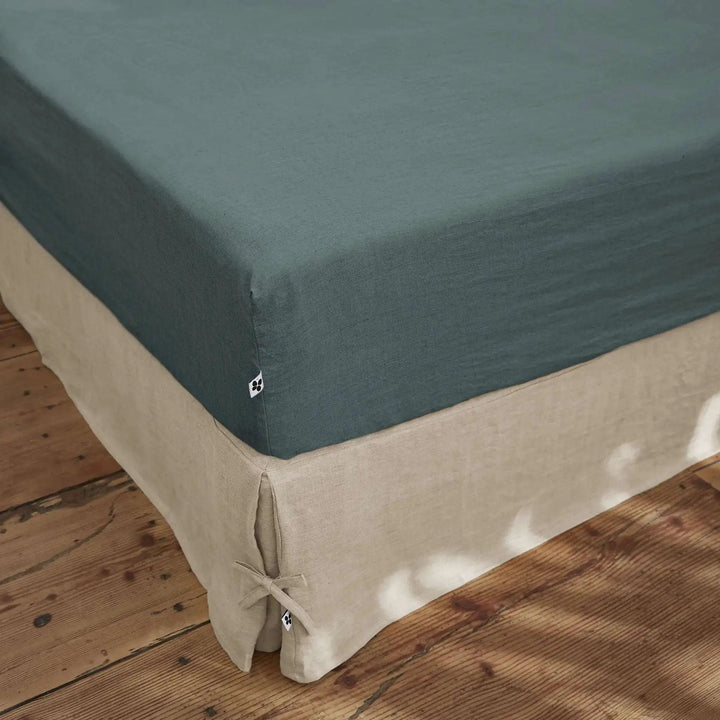 Drap housse Lin lavé SOLINE Ardoise by L'effet papillon