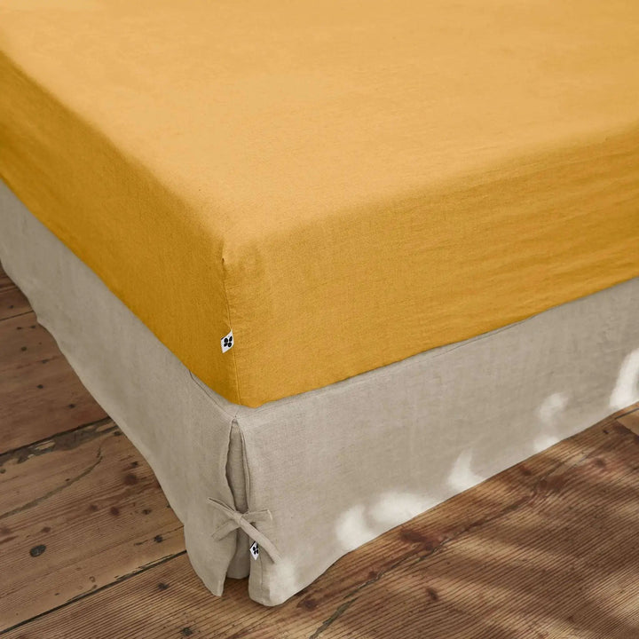 Drap housse Lin lavé SOLINE Miel by L'effet papillon