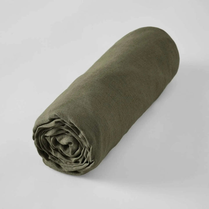 Drap housse Lin lavé SOLINE Thym by L'effet papillon