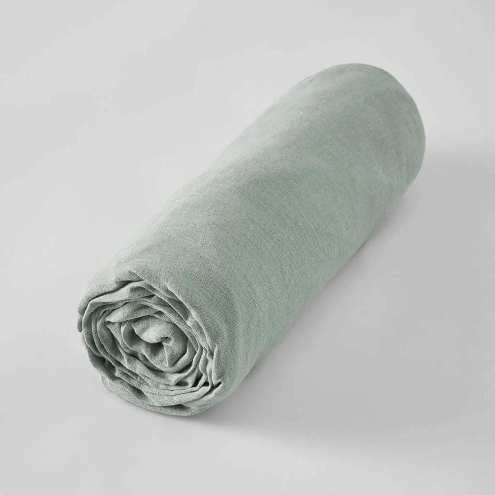 Drap housse Lin lavé SOLINE Eucalyptus by L'effet papillon