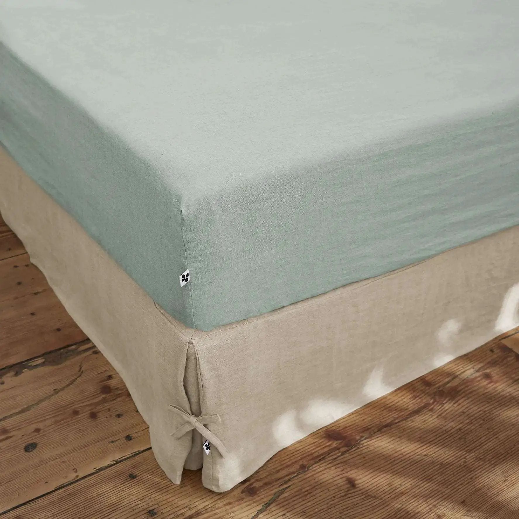 Drap housse Lin lavé SOLINE Eucalyptus by L'effet papillon