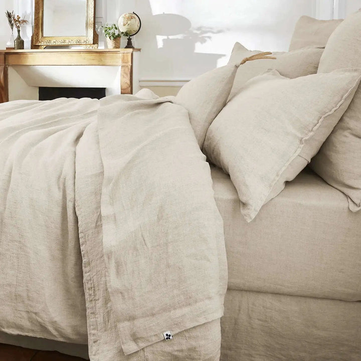 Drap plat 240 x 300 cm Lin lavé SOLINE Sable by L'effet papillon