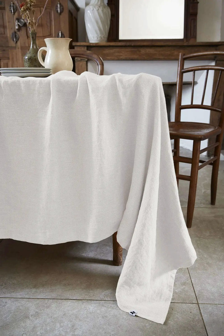 Nappe rectangle Lin lavé SOLINE Craie by L'effet papillon