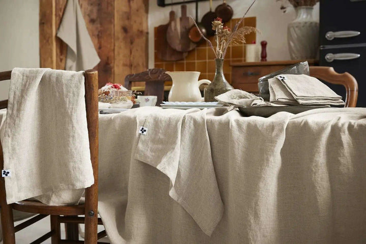 Nappe rectangle Lin lavé SOLINE Sable by L'effet papillon