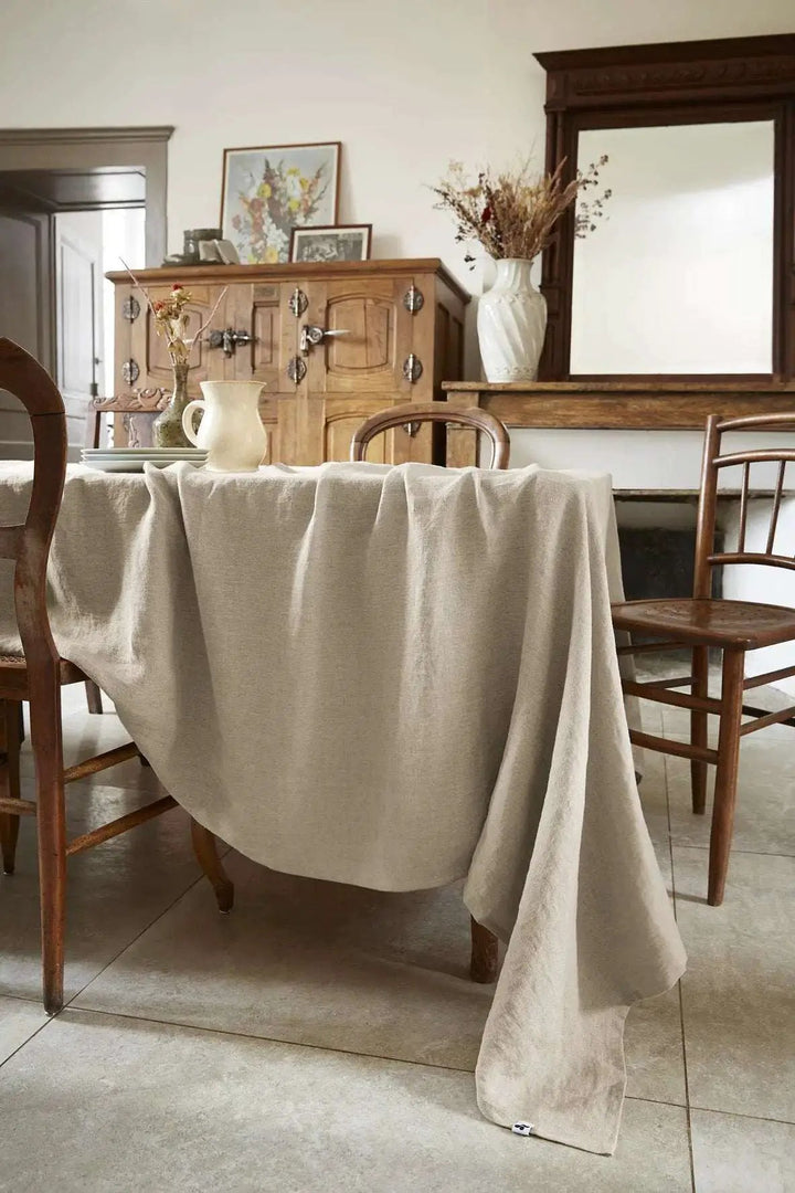 Nappe rectangle Lin lavé SOLINE Sable by L'effet papillon