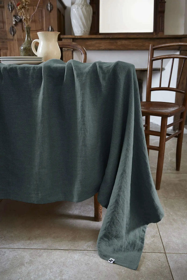 Nappe rectangle Lin lavé SOLINE Ardoise by L'effet papillon